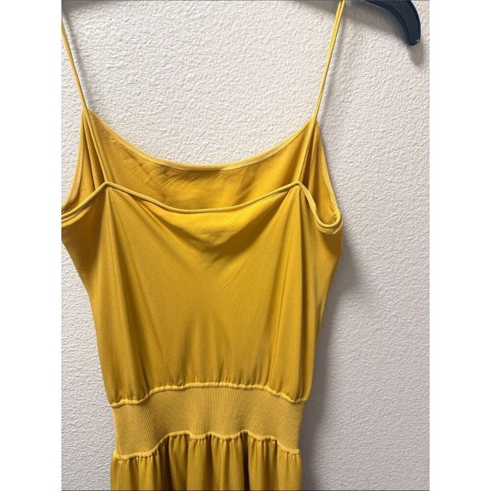 Sleeveless Golden Yellow Maxi Dress "RIB WB DRESS" in "SILK COMBO" - Picture 6 of 12